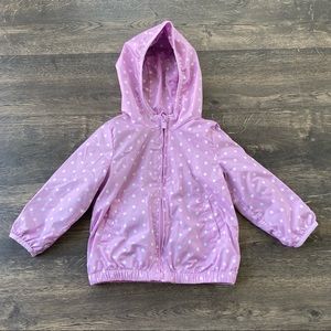 Gap Hooded Jacket 3T Like New! Purple polka dot!